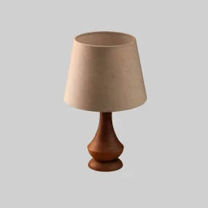 آباژور رومیزی چوبیپایه گلدانی شید پارچه