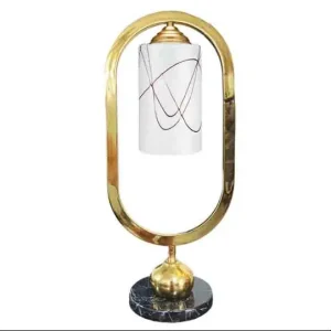 آباژور رومیزی فلزی پایه سنگی شید معکوس